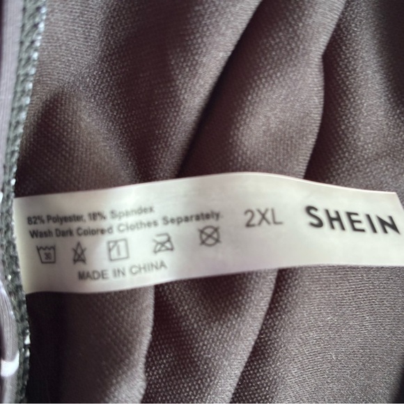 Shein Women's Bathing Suit 2 Piece Bikini Black White Marble Print Tube Top 2xl - Picture 4 of 5